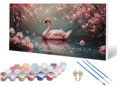 Malen Nach Zahlen Erwachsene Schwan Malen Nach Zahlen Kirschblüten, DIY Set Erwachsene Paint by Numbers mit 3 Pinsel und Acrylfarben & Leinwand für Zimmer Deko Wohnzimmer, Geschenke 40X80 CM -lsy25624 Malen Nach Zahlen Erwachsene Schwan Malen Nach Zahlen Kirschblüten, DIY Set Erwachsene Paint by Numbers mit 3 Pinsel und Acrylfarben & Leinwand für Zimmer Deko Wohnzimmer, Geschenke 40X80 CM -lsy25624 von LUESUAYN