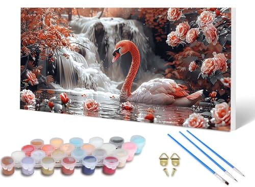 Malen Nach Zahlen Erwachsene Schwan Malen Nach Zahlen Rose, DIY Set Erwachsene Paint by Numbers mit 3 Pinsel und Acrylfarben & Knitterfreie Leinwand für Zimmer Deko Wohnzimmer 40 x 80 cm -lsy25069T Malen Nach Zahlen Erwachsene Schwan Malen Nach Zahlen Rose, DIY Set Erwachsene Paint by Numbers mit 3 Pinsel und Acrylfarben & Knitterfreie Leinwand für Zimmer Deko Wohnzimmer 40 x 80 cm -lsy25069T von LUESUAYN