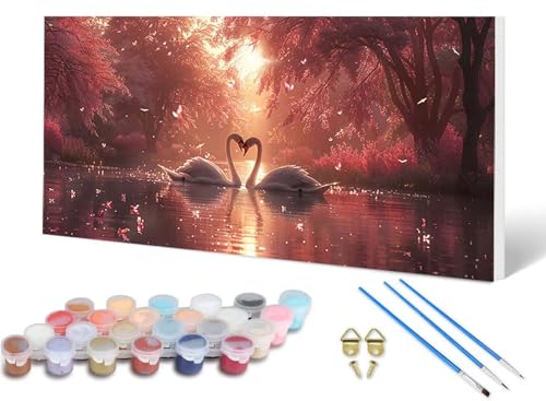 Malen Nach Zahlen Erwachsene Schwan Malen Nach Zahlen Tier, DIY Set Erwachsene Paint by Numbers mit 3 Pinsel und Acrylfarben & Knitterfreie Leinwand für Zimmer Deko Wohnzimmer 60X120 CM -lsy2506K6 Malen Nach Zahlen Erwachsene Schwan Malen Nach Zahlen Tier, DIY Set Erwachsene Paint by Numbers mit 3 Pinsel und Acrylfarben & Knitterfreie Leinwand für Zimmer Deko Wohnzimmer 60X120 CM -lsy2506K6 von LUESUAYN