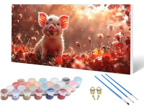 Malen Nach Zahlen Erwachsene Schwein Malen Nach Zahlen Tier, DIY Set Erwachsene Paint by Numbers mit 3 Pinsel und Acrylfarben & Knitterfreie Leinwand für Zimmer Deko Wohnzimmer 40X80CM -lsy25069W Malen Nach Zahlen Erwachsene Schwein Malen Nach Zahlen Tier, DIY Set Erwachsene Paint by Numbers mit 3 Pinsel und Acrylfarben & Knitterfreie Leinwand für Zimmer Deko Wohnzimmer 40X80CM -lsy25069W von LUESUAYN
