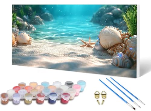 Malen Nach Zahlen Erwachsene Seestern Malen Nach Zahlen Strand, DIY Set Erwachsene Paint by Numbers mit 3 Pinsel und Acrylfarben & Leinwand für Zimmer Deko Wohnzimmer, Geschenke 40 x 80 cm -lsy2506AF Malen Nach Zahlen Erwachsene Seestern Malen Nach Zahlen Strand, DIY Set Erwachsene Paint by Numbers mit 3 Pinsel und Acrylfarben & Leinwand für Zimmer Deko Wohnzimmer, Geschenke 40 x 80 cm -lsy2506AF von LUESUAYN