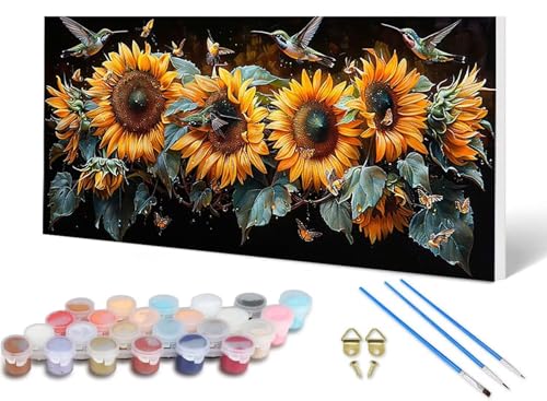 Malen Nach Zahlen Erwachsene Sonnenblume Malen Nach Zahlen Kolibri, DIY Set Erwachsene Paint by Numbers mit 3 Pinsel und Acrylfarben & Leinwand für Zimmer Deko Wohnzimmer 100X200 CM -lsy2506OLZW Malen Nach Zahlen Erwachsene Sonnenblume Malen Nach Zahlen Kolibri, DIY Set Erwachsene Paint by Numbers mit 3 Pinsel und Acrylfarben & Leinwand für Zimmer Deko Wohnzimmer 100X200 CM -lsy2506OLZW von LUESUAYN