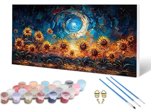 Malen Nach Zahlen Erwachsene Sonnenblume Malen Nach Zahlen Landschaft, DIY Set Erwachsene Paint by Numbers mit 3 Pinsel und Acrylfarben & Leinwand für Zimmer Deko Wohnzimmer 40 x 80 cm -lsy25065E Malen Nach Zahlen Erwachsene Sonnenblume Malen Nach Zahlen Landschaft, DIY Set Erwachsene Paint by Numbers mit 3 Pinsel und Acrylfarben & Leinwand für Zimmer Deko Wohnzimmer 40 x 80 cm -lsy25065E von LUESUAYN