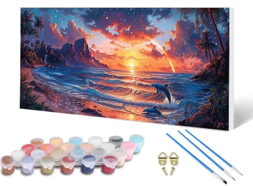 Malen Nach Zahlen Erwachsene Sonnenuntergang Malen Nach Zahlen Delphin, DIY Set Erwachsene Paint by Numbers mit 3 Pinsel und Acrylfarben & Leinwand für Zimmer Deko Wohnzimmer 40X80CM -lsy250639 Malen Nach Zahlen Erwachsene Sonnenuntergang Malen Nach Zahlen Delphin, DIY Set Erwachsene Paint by Numbers mit 3 Pinsel und Acrylfarben & Leinwand für Zimmer Deko Wohnzimmer 40X80CM -lsy250639 von LUESUAYN
