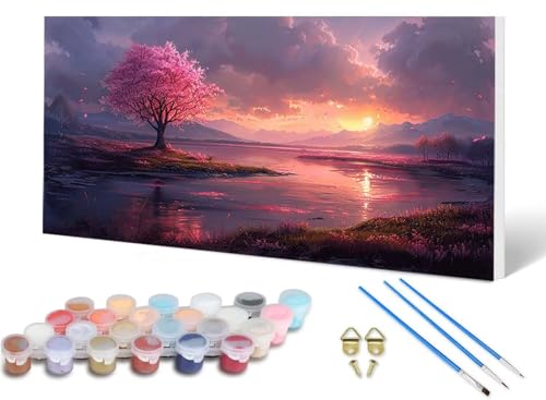 Malen Nach Zahlen Erwachsene Sonnenuntergang Malen Nach Zahlen Kirschblüten, DIY Set Erwachsene Paint by Numbers mit 3 Pinsel und Acrylfarben & Leinwand für Zimmer Deko Wohnzimmer 40X80CM -lsy250674 Malen Nach Zahlen Erwachsene Sonnenuntergang Malen Nach Zahlen Kirschblüten, DIY Set Erwachsene Paint by Numbers mit 3 Pinsel und Acrylfarben & Leinwand für Zimmer Deko Wohnzimmer 40X80CM -lsy250674 von LUESUAYN