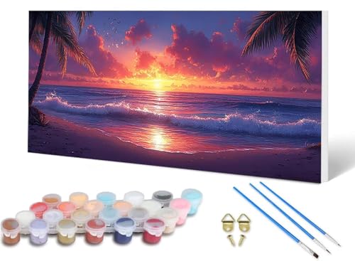 Malen Nach Zahlen Erwachsene Sonnenuntergang Malen Nach Zahlen Ozean, DIY Set Erwachsene Paint by Numbers mit 3 Pinsel und Acrylfarben & Leinwand für Zimmer Deko Wohnzimmer 60X120 CM -lsy2506L0 Malen Nach Zahlen Erwachsene Sonnenuntergang Malen Nach Zahlen Ozean, DIY Set Erwachsene Paint by Numbers mit 3 Pinsel und Acrylfarben & Leinwand für Zimmer Deko Wohnzimmer 60X120 CM -lsy2506L0 von LUESUAYN