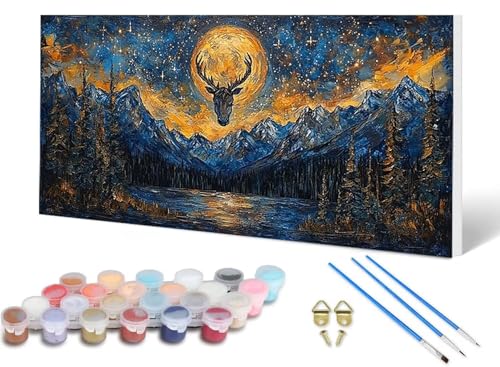 Malen Nach Zahlen Erwachsene Sternenhimmel Malen Nach Zahlen Berg, DIY Set Erwachsene Paint by Numbers mit 3 Pinsel und Acrylfarben & Leinwand für Zimmer Deko Wohnzimmer, Geschenke 60X120CM -lsy2506ZB Malen Nach Zahlen Erwachsene Sternenhimmel Malen Nach Zahlen Berg, DIY Set Erwachsene Paint by Numbers mit 3 Pinsel und Acrylfarben & Leinwand für Zimmer Deko Wohnzimmer, Geschenke 60X120CM -lsy2506ZB von LUESUAYN
