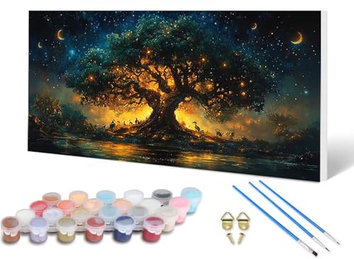 Malen Nach Zahlen Erwachsene Sternenhimmel Malen Nach Zahlen Landschaft, DIY Set Erwachsene Paint by Numbers mit 3 Pinsel und Acrylfarben & Leinwand für Zimmer Deko Wohnzimmer 100 x 200 cm -lsy2506SD Malen Nach Zahlen Erwachsene Sternenhimmel Malen Nach Zahlen Landschaft, DIY Set Erwachsene Paint by Numbers mit 3 Pinsel und Acrylfarben & Leinwand für Zimmer Deko Wohnzimmer 100 x 200 cm -lsy2506SD von LUESUAYN