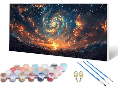 Malen Nach Zahlen Erwachsene Sternenhimmel Malen Nach Zahlen Landschaft, DIY Set Erwachsene Paint by Numbers mit 3 Pinsel und Acrylfarben & Leinwand für Zimmer Deko Wohnzimmer 60 x 120 cm -lsy25068F Malen Nach Zahlen Erwachsene Sternenhimmel Malen Nach Zahlen Landschaft, DIY Set Erwachsene Paint by Numbers mit 3 Pinsel und Acrylfarben & Leinwand für Zimmer Deko Wohnzimmer 60 x 120 cm -lsy25068F von LUESUAYN