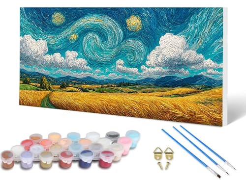 Malen Nach Zahlen Erwachsene Sternenhimmel Malen Nach Zahlen Wiese, DIY Set Erwachsene Paint by Numbers mit 3 Pinsel und Acrylfarben & Leinwand für Zimmer Deko Wohnzimmer 40 x 80 cm -lsy25063YPJ Malen Nach Zahlen Erwachsene Sternenhimmel Malen Nach Zahlen Wiese, DIY Set Erwachsene Paint by Numbers mit 3 Pinsel und Acrylfarben & Leinwand für Zimmer Deko Wohnzimmer 40 x 80 cm -lsy25063YPJ von LUESUAYN