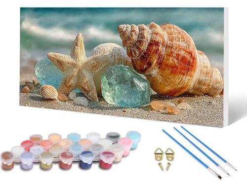 Malen Nach Zahlen Erwachsene Strand Malen Nach Zahlen Muschel, DIY Set Erwachsene Paint by Numbers mit 3 Pinsel und Acrylfarben & Leinwand für Zimmer Deko Wohnzimmer, Geschenke 80 x 160 cm -lsy2506GT Malen Nach Zahlen Erwachsene Strand Malen Nach Zahlen Muschel, DIY Set Erwachsene Paint by Numbers mit 3 Pinsel und Acrylfarben & Leinwand für Zimmer Deko Wohnzimmer, Geschenke 80 x 160 cm -lsy2506GT von LUESUAYN