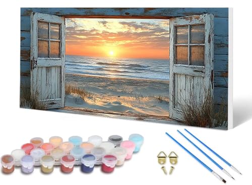 Malen Nach Zahlen Erwachsene Strand Malen Nach Zahlen Sonnenuntergang, DIY Set Erwachsene Paint by Numbers mit 3 Pinsel und Acrylfarben & Leinwand für Zimmer Deko Wohnzimmer 40X80 CM -lsy25066I Malen Nach Zahlen Erwachsene Strand Malen Nach Zahlen Sonnenuntergang, DIY Set Erwachsene Paint by Numbers mit 3 Pinsel und Acrylfarben & Leinwand für Zimmer Deko Wohnzimmer 40X80 CM -lsy25066I von LUESUAYN