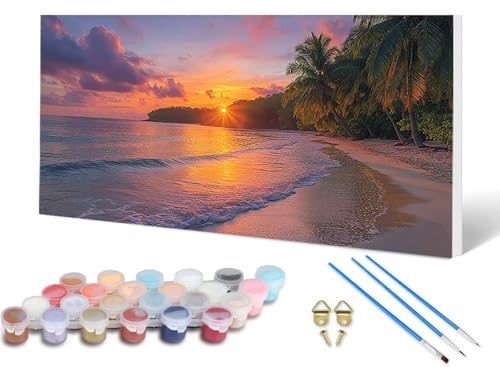 Malen Nach Zahlen Erwachsene Strand Malen Nach Zahlen Sonnenuntergang, DIY Set Erwachsene Paint by Numbers mit 3 Pinsel und Acrylfarben & Leinwand für Zimmer Deko Wohnzimmer 60X120CM -lsy25064B Malen Nach Zahlen Erwachsene Strand Malen Nach Zahlen Sonnenuntergang, DIY Set Erwachsene Paint by Numbers mit 3 Pinsel und Acrylfarben & Leinwand für Zimmer Deko Wohnzimmer 60X120CM -lsy25064B von LUESUAYN