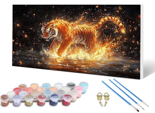 Malen Nach Zahlen Erwachsene Tiger Malen Nach Zahlen Tier, DIY Set Erwachsene Paint by Numbers mit 3 Pinsel und Acrylfarben & Knitterfreie Leinwand für Zimmer Deko Wohnzimmer 80X160 CM -lsy25065K Malen Nach Zahlen Erwachsene Tiger Malen Nach Zahlen Tier, DIY Set Erwachsene Paint by Numbers mit 3 Pinsel und Acrylfarben & Knitterfreie Leinwand für Zimmer Deko Wohnzimmer 80X160 CM -lsy25065K von LUESUAYN