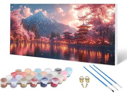 Malen Nach Zahlen Erwachsene Vulkan Fuji Malen Nach Zahlen Japan, DIY Set Erwachsene Paint by Numbers mit 3 Pinsel und Acrylfarben & Leinwand für Zimmer Deko Wohnzimmer, Geschenke 40 x 80 cm -lsy256HF Malen Nach Zahlen Erwachsene Vulkan Fuji Malen Nach Zahlen Japan, DIY Set Erwachsene Paint by Numbers mit 3 Pinsel und Acrylfarben & Leinwand für Zimmer Deko Wohnzimmer, Geschenke 40 x 80 cm -lsy256HF von LUESUAYN