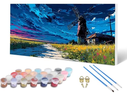 Malen Nach Zahlen Erwachsene Wiese Malen Nach Zahlen Landschaft, DIY Set Erwachsene Paint by Numbers mit 3 Pinsel und Acrylfarben & Knitterfreie Leinwand für Zimmer Deko Wohnzimmer 40X80 CM -lsy2506PT Malen Nach Zahlen Erwachsene Wiese Malen Nach Zahlen Landschaft, DIY Set Erwachsene Paint by Numbers mit 3 Pinsel und Acrylfarben & Knitterfreie Leinwand für Zimmer Deko Wohnzimmer 40X80 CM -lsy2506PT von LUESUAYN