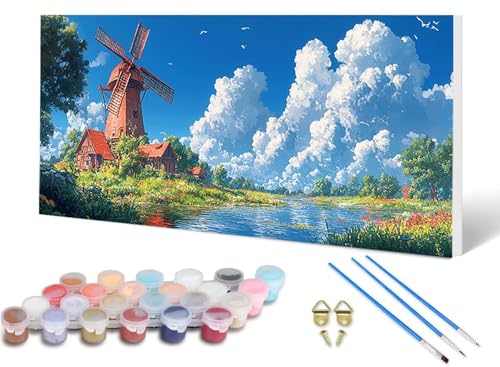 Malen Nach Zahlen Erwachsene Wiese Malen Nach Zahlen Landschaft, DIY Set Erwachsene Paint by Numbers mit 3 Pinsel und Acrylfarben & Knitterfreie Leinwand für Zimmer Deko Wohnzimmer 40X80CM -lsy25061E Malen Nach Zahlen Erwachsene Wiese Malen Nach Zahlen Landschaft, DIY Set Erwachsene Paint by Numbers mit 3 Pinsel und Acrylfarben & Knitterfreie Leinwand für Zimmer Deko Wohnzimmer 40X80CM -lsy25061E von LUESUAYN