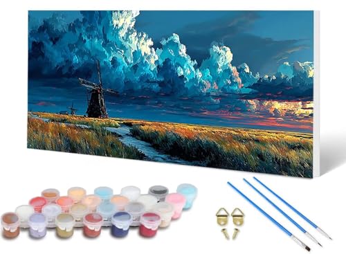 Malen Nach Zahlen Erwachsene Wiese Malen Nach Zahlen Landschaft, DIY Set Erwachsene Paint by Numbers mit 3 Pinsel und Acrylfarben & Leinwand für Zimmer Deko Wohnzimmer, Geschenke 60X120 CM -lsy2506VV Malen Nach Zahlen Erwachsene Wiese Malen Nach Zahlen Landschaft, DIY Set Erwachsene Paint by Numbers mit 3 Pinsel und Acrylfarben & Leinwand für Zimmer Deko Wohnzimmer, Geschenke 60X120 CM -lsy2506VV von LUESUAYN