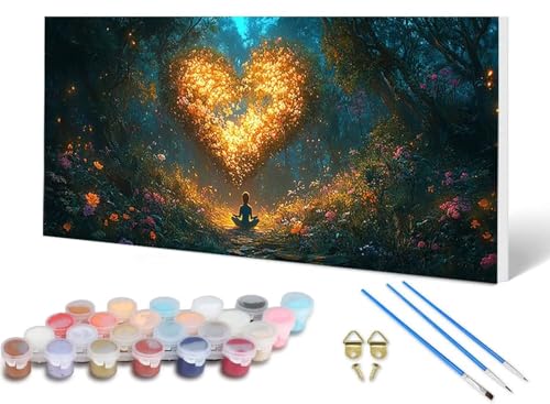 Malen Nach Zahlen Erwachsene Zen Malen Nach Zahlen Traum, DIY Set Erwachsene Paint by Numbers mit 3 Pinsel und Acrylfarben & Knitterfreie Leinwand für Zimmer Deko Wohnzimmer 80 x 160 cm -lsy250658 von LUESUAYN