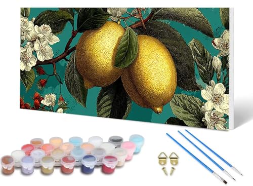Malen Nach Zahlen Erwachsene Zitrone Malen Nach Zahlen Blume, DIY Set Erwachsene Paint by Numbers mit 3 Pinsel und Acrylfarben & Knitterfreie Leinwand für Zimmer Deko Wohnzimmer 60 x 120 cm -lsy2506QM Malen Nach Zahlen Erwachsene Zitrone Malen Nach Zahlen Blume, DIY Set Erwachsene Paint by Numbers mit 3 Pinsel und Acrylfarben & Knitterfreie Leinwand für Zimmer Deko Wohnzimmer 60 x 120 cm -lsy2506QM von LUESUAYN