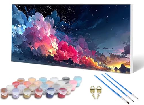Malen Nach Zahlen Himmel Malen Nach Zahlen Erwachsene Landschaft 50X100CM, DIY Paint by Numbers Bastelset Erwachsene Anfänger mit 3 Pinsel und Acrylfarben & Leinwand für Wanddeko, Geschenke -lsy2506OY Malen Nach Zahlen Himmel Malen Nach Zahlen Erwachsene Landschaft 50X100CM, DIY Paint by Numbers Bastelset Erwachsene Anfänger mit 3 Pinsel und Acrylfarben & Leinwand für Wanddeko, Geschenke -lsy2506OY von LUESUAYN