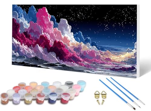 Malen Nach Zahlen Himmel Malen Nach Zahlen Erwachsene Sternenhimmel 100X300CM, DIY Paint by Numbers Bastelset Erwachsene Anfänger mit 3 Pinsel und Acrylfarben & Leinwand für Wanddeko -lsy2506UT Malen Nach Zahlen Himmel Malen Nach Zahlen Erwachsene Sternenhimmel 100X300CM, DIY Paint by Numbers Bastelset Erwachsene Anfänger mit 3 Pinsel und Acrylfarben & Leinwand für Wanddeko -lsy2506UT von LUESUAYN