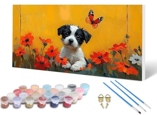 Malen Nach Zahlen Hund Malen Nach Zahlen Erwachsene Blume 90X180 CM, DIY Paint by Numbers Bastelset Erwachsene Anfänger mit 3 Pinsel und Acrylfarben & Knitterfreie Leinwand für Wanddeko -lsy2506P3 Malen Nach Zahlen Hund Malen Nach Zahlen Erwachsene Blume 90X180 CM, DIY Paint by Numbers Bastelset Erwachsene Anfänger mit 3 Pinsel und Acrylfarben & Knitterfreie Leinwand für Wanddeko -lsy2506P3 von LUESUAYN