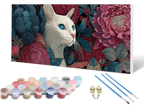 Malen Nach Zahlen Katze Malen Nach Zahlen Erwachsene Blume 100 x 300 cm, DIY Paint by Numbers Bastelset Erwachsene Anfänger mit 3 Pinsel und Acrylfarben & Knitterfreie Leinwand für Wanddeko -lsy25065D Malen Nach Zahlen Katze Malen Nach Zahlen Erwachsene Blume 100 x 300 cm, DIY Paint by Numbers Bastelset Erwachsene Anfänger mit 3 Pinsel und Acrylfarben & Knitterfreie Leinwand für Wanddeko -lsy25065D von LUESUAYN