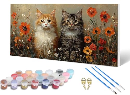 Malen Nach Zahlen Katze Malen Nach Zahlen Erwachsene Blume 30X60CM, DIY Paint by Numbers Bastelset Erwachsene Anfänger mit 3 Pinsel und Acrylfarben & Knitterfreie Leinwand für Wanddeko -lsy25066M Malen Nach Zahlen Katze Malen Nach Zahlen Erwachsene Blume 30X60CM, DIY Paint by Numbers Bastelset Erwachsene Anfänger mit 3 Pinsel und Acrylfarben & Knitterfreie Leinwand für Wanddeko -lsy25066M von LUESUAYN