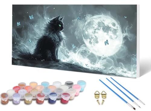 Malen Nach Zahlen Katze Malen Nach Zahlen Erwachsene Mond 50X100 CM, DIY Paint by Numbers Bastelset Erwachsene Anfänger mit 3 Pinsel und Acrylfarben & Knitterfreie Leinwand für Wanddeko -lsy2506FN Malen Nach Zahlen Katze Malen Nach Zahlen Erwachsene Mond 50X100 CM, DIY Paint by Numbers Bastelset Erwachsene Anfänger mit 3 Pinsel und Acrylfarben & Knitterfreie Leinwand für Wanddeko -lsy2506FN von LUESUAYN