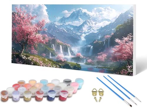 Malen Nach Zahlen Kirschblüten Malen Nach Zahlen Erwachsene Berg 100X300CM, DIY Paint by Numbers Bastelset Erwachsene Anfänger mit 3 Pinsel und Acrylfarben & Leinwand für Wanddeko, Geschenke -lsy25637 Malen Nach Zahlen Kirschblüten Malen Nach Zahlen Erwachsene Berg 100X300CM, DIY Paint by Numbers Bastelset Erwachsene Anfänger mit 3 Pinsel und Acrylfarben & Leinwand für Wanddeko, Geschenke -lsy25637 von LUESUAYN