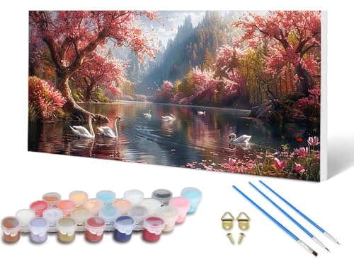 Malen Nach Zahlen Kirschblüten Malen Nach Zahlen Erwachsene Landschaft 100X300 CM, DIY Paint by Numbers Bastelset Erwachsene Anfänger mit 3 Pinsel und Acrylfarben & Leinwand für Wanddeko -lsy2506KI Malen Nach Zahlen Kirschblüten Malen Nach Zahlen Erwachsene Landschaft 100X300 CM, DIY Paint by Numbers Bastelset Erwachsene Anfänger mit 3 Pinsel und Acrylfarben & Leinwand für Wanddeko -lsy2506KI von LUESUAYN