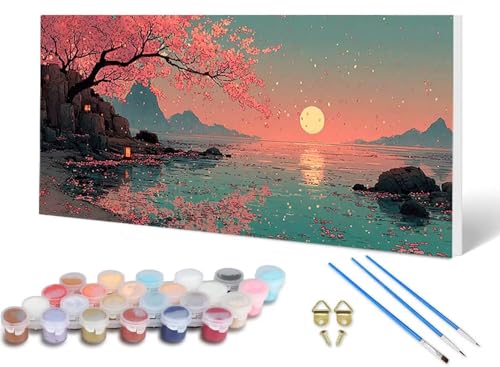 Malen Nach Zahlen Kirschblüten Malen Nach Zahlen Erwachsene Landschaft 90X180CM, DIY Paint by Numbers Bastelset Erwachsene Anfänger mit 3 Pinsel und Acrylfarben & Leinwand für Wanddeko -lsy2506PL Malen Nach Zahlen Kirschblüten Malen Nach Zahlen Erwachsene Landschaft 90X180CM, DIY Paint by Numbers Bastelset Erwachsene Anfänger mit 3 Pinsel und Acrylfarben & Leinwand für Wanddeko -lsy2506PL von LUESUAYN