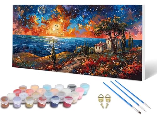 Malen Nach Zahlen Landschaft Malen Nach Zahlen Erwachsene Sternenhimmel 100 x 300 cm, DIY Paint by Numbers Bastelset Erwachsene Anfänger mit 3 Pinsel und Acrylfarben & Leinwand für Wanddeko -lsy25064T Malen Nach Zahlen Landschaft Malen Nach Zahlen Erwachsene Sternenhimmel 100 x 300 cm, DIY Paint by Numbers Bastelset Erwachsene Anfänger mit 3 Pinsel und Acrylfarben & Leinwand für Wanddeko -lsy25064T von LUESUAYN