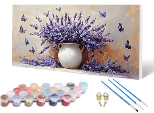 Malen Nach Zahlen Lavendel Malen Nach Zahlen Erwachsene Schmetterling 90X180 CM, DIY Paint by Numbers Bastelset Erwachsene Anfänger mit 3 Pinsel und Acrylfarben & Leinwand für Wanddeko -lsy2506MH Malen Nach Zahlen Lavendel Malen Nach Zahlen Erwachsene Schmetterling 90X180 CM, DIY Paint by Numbers Bastelset Erwachsene Anfänger mit 3 Pinsel und Acrylfarben & Leinwand für Wanddeko -lsy2506MH von LUESUAYN