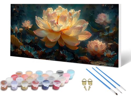 Malen Nach Zahlen Lotus Malen Nach Zahlen Erwachsene Anlage 100X300CM, DIY Paint by Numbers Bastelset Erwachsene Anfänger mit 3 Pinsel und Acrylfarben & Knitterfreie Leinwand für Wanddeko -lsy2506WN Malen Nach Zahlen Lotus Malen Nach Zahlen Erwachsene Anlage 100X300CM, DIY Paint by Numbers Bastelset Erwachsene Anfänger mit 3 Pinsel und Acrylfarben & Knitterfreie Leinwand für Wanddeko -lsy2506WN von LUESUAYN