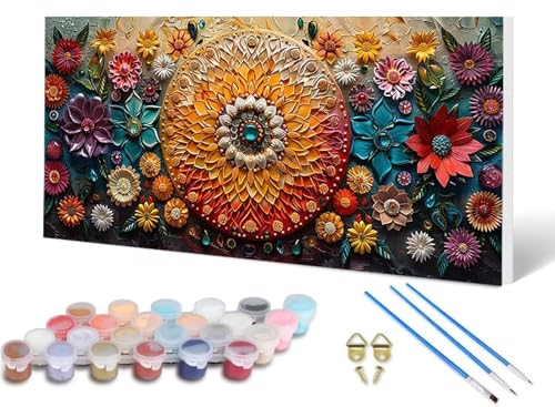 Malen Nach Zahlen Mandala Malen Nach Zahlen Erwachsene Blume 100X300CM, DIY Paint by Numbers Bastelset Erwachsene Anfänger mit 3 Pinsel und Acrylfarben & Knitterfreie Leinwand für Wanddeko -lsy2506VQ Malen Nach Zahlen Mandala Malen Nach Zahlen Erwachsene Blume 100X300CM, DIY Paint by Numbers Bastelset Erwachsene Anfänger mit 3 Pinsel und Acrylfarben & Knitterfreie Leinwand für Wanddeko -lsy2506VQ von LUESUAYN