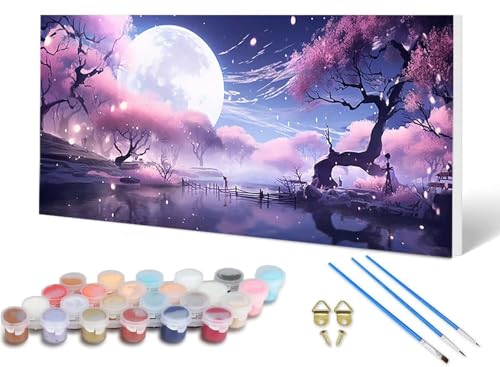 Malen Nach Zahlen Mond Malen Nach Zahlen Erwachsene Landschaft 70X140CM, DIY Paint by Numbers Bastelset Erwachsene Anfänger mit 3 Pinsel und Acrylfarben & Knitterfreie Leinwand für Wanddeko -lsy2506F5 Malen Nach Zahlen Mond Malen Nach Zahlen Erwachsene Landschaft 70X140CM, DIY Paint by Numbers Bastelset Erwachsene Anfänger mit 3 Pinsel und Acrylfarben & Knitterfreie Leinwand für Wanddeko -lsy2506F5 von LUESUAYN