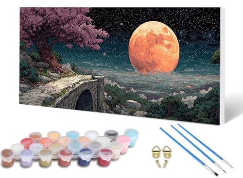 Malen Nach Zahlen Mond Malen Nach Zahlen Erwachsene Sternenhimmel 30 x 60 cm, DIY Paint by Numbers Bastelset Erwachsene Anfänger mit 3 Pinsel und Acrylfarben & Leinwand für Wanddeko -lsy2506JD31 Malen Nach Zahlen Mond Malen Nach Zahlen Erwachsene Sternenhimmel 30 x 60 cm, DIY Paint by Numbers Bastelset Erwachsene Anfänger mit 3 Pinsel und Acrylfarben & Leinwand für Wanddeko -lsy2506JD31 von LUESUAYN