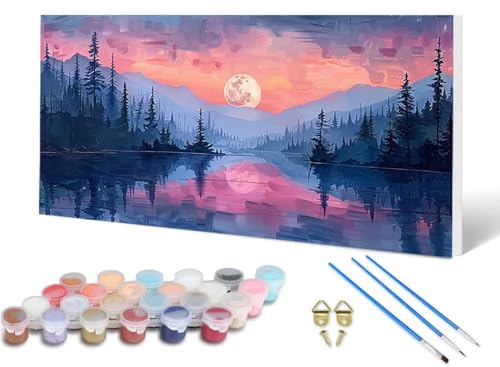 Malen Nach Zahlen Mond Malen Nach Zahlen Erwachsene Wald 100 x 300 cm, DIY Paint by Numbers Bastelset Erwachsene Anfänger mit 3 Pinsel und Acrylfarben & Knitterfreie Leinwand für Wanddeko -lsy2506PI Malen Nach Zahlen Mond Malen Nach Zahlen Erwachsene Wald 100 x 300 cm, DIY Paint by Numbers Bastelset Erwachsene Anfänger mit 3 Pinsel und Acrylfarben & Knitterfreie Leinwand für Wanddeko -lsy2506PI von LUESUAYN