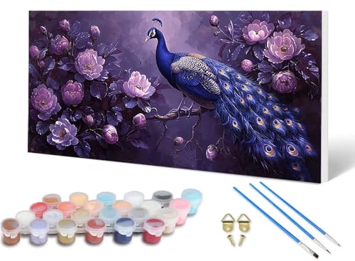 Malen Nach Zahlen Pfau Malen Nach Zahlen Erwachsene Blume 30X60 CM, DIY Paint by Numbers Bastelset Erwachsene Anfänger mit 3 Pinsel und Acrylfarben & Knitterfreie Leinwand für Wanddeko -lsy2506XA Malen Nach Zahlen Pfau Malen Nach Zahlen Erwachsene Blume 30X60 CM, DIY Paint by Numbers Bastelset Erwachsene Anfänger mit 3 Pinsel und Acrylfarben & Knitterfreie Leinwand für Wanddeko -lsy2506XA von LUESUAYN