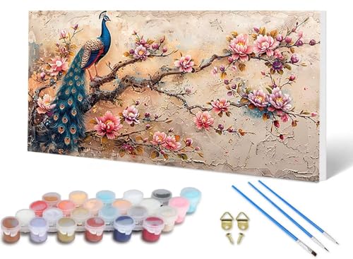 Malen Nach Zahlen Pfau Malen Nach Zahlen Erwachsene Blume 30X60CM, DIY Paint by Numbers Bastelset Erwachsene Anfänger mit 3 Pinsel und Acrylfarben & Knitterfreie Leinwand für Wanddeko -lsy2506AK Malen Nach Zahlen Pfau Malen Nach Zahlen Erwachsene Blume 30X60CM, DIY Paint by Numbers Bastelset Erwachsene Anfänger mit 3 Pinsel und Acrylfarben & Knitterfreie Leinwand für Wanddeko -lsy2506AK von LUESUAYN