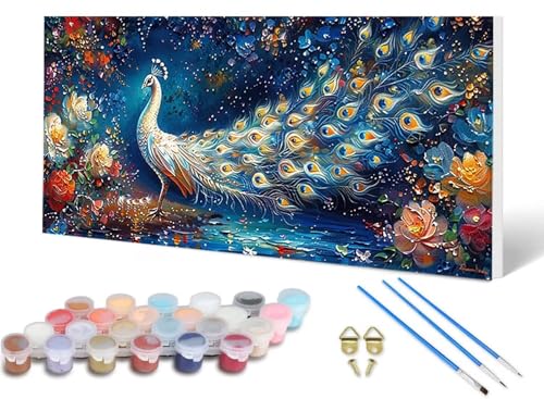 Malen Nach Zahlen Pfau Malen Nach Zahlen Erwachsene Blume 50X100CM, DIY Paint by Numbers Bastelset Erwachsene Anfänger mit 3 Pinsel und Acrylfarben & Knitterfreie Leinwand für Wanddeko -lsy2506M9 Malen Nach Zahlen Pfau Malen Nach Zahlen Erwachsene Blume 50X100CM, DIY Paint by Numbers Bastelset Erwachsene Anfänger mit 3 Pinsel und Acrylfarben & Knitterfreie Leinwand für Wanddeko -lsy2506M9 von LUESUAYN