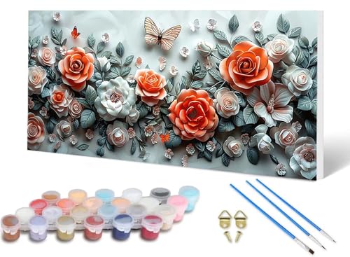 Malen Nach Zahlen Rose Malen Nach Zahlen Erwachsene Schmetterling 100X300CM, DIY Paint by Numbers Bastelset Erwachsene Anfänger mit 3 Pinsel und Acrylfarben & Leinwand für Wanddeko -lsy25065C77 Malen Nach Zahlen Rose Malen Nach Zahlen Erwachsene Schmetterling 100X300CM, DIY Paint by Numbers Bastelset Erwachsene Anfänger mit 3 Pinsel und Acrylfarben & Leinwand für Wanddeko -lsy25065C77 von LUESUAYN