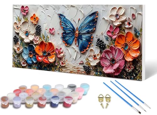 Malen Nach Zahlen Schmetterling Malen Nach Zahlen Erwachsene Blume 90X180 CM, DIY Paint by Numbers Bastelset Erwachsene Anfänger mit 3 Pinsel und Acrylfarben & Leinwand für Wanddeko -lsy2506T25K Malen Nach Zahlen Schmetterling Malen Nach Zahlen Erwachsene Blume 90X180 CM, DIY Paint by Numbers Bastelset Erwachsene Anfänger mit 3 Pinsel und Acrylfarben & Leinwand für Wanddeko -lsy2506T25K von LUESUAYN