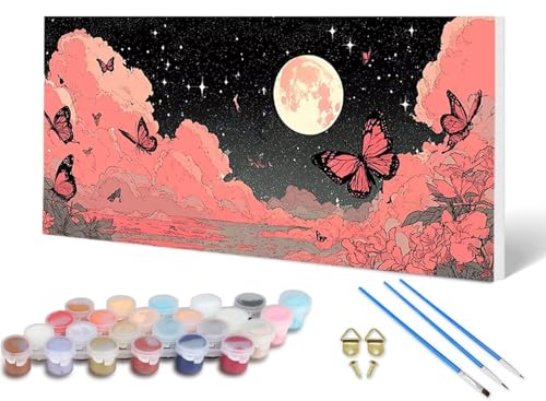 Malen Nach Zahlen Schmetterling Malen Nach Zahlen Erwachsene Mond 30X60 CM, DIY Paint by Numbers Bastelset Erwachsene Anfänger mit 3 Pinsel und Acrylfarben & Leinwand für Wanddeko, Geschenke -lsy25667 Malen Nach Zahlen Schmetterling Malen Nach Zahlen Erwachsene Mond 30X60 CM, DIY Paint by Numbers Bastelset Erwachsene Anfänger mit 3 Pinsel und Acrylfarben & Leinwand für Wanddeko, Geschenke -lsy25667 von LUESUAYN