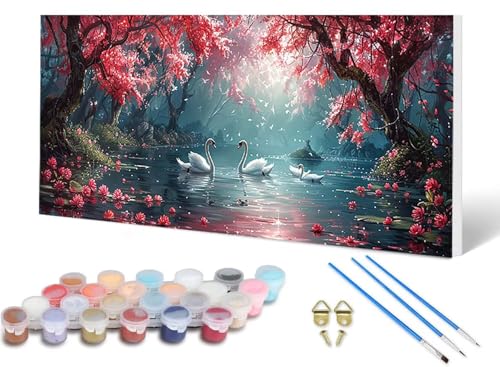 Malen Nach Zahlen Schwan Malen Nach Zahlen Erwachsene Kirschblüten 100X300 CM, DIY Paint by Numbers Bastelset Erwachsene Anfänger mit 3 Pinsel und Acrylfarben & Leinwand für Wanddeko -lsy25064Q Malen Nach Zahlen Schwan Malen Nach Zahlen Erwachsene Kirschblüten 100X300 CM, DIY Paint by Numbers Bastelset Erwachsene Anfänger mit 3 Pinsel und Acrylfarben & Leinwand für Wanddeko -lsy25064Q von LUESUAYN