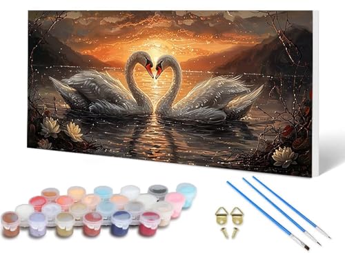 Malen Nach Zahlen Schwan Malen Nach Zahlen Erwachsene Tier 90 x 180 cm, DIY Paint by Numbers Bastelset Erwachsene Anfänger mit 3 Pinsel und Acrylfarben & Knitterfreie Leinwand für Wanddeko -lsy2506KR Malen Nach Zahlen Schwan Malen Nach Zahlen Erwachsene Tier 90 x 180 cm, DIY Paint by Numbers Bastelset Erwachsene Anfänger mit 3 Pinsel und Acrylfarben & Knitterfreie Leinwand für Wanddeko -lsy2506KR von LUESUAYN