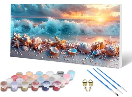 Malen Nach Zahlen Seestern Malen Nach Zahlen Erwachsene Strand 100X300CM, DIY Paint by Numbers Bastelset Erwachsene Anfänger mit 3 Pinsel und Acrylfarben & Leinwand für Wanddeko, Geschenke -lsy2506UF Malen Nach Zahlen Seestern Malen Nach Zahlen Erwachsene Strand 100X300CM, DIY Paint by Numbers Bastelset Erwachsene Anfänger mit 3 Pinsel und Acrylfarben & Leinwand für Wanddeko, Geschenke -lsy2506UF von LUESUAYN