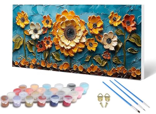 Malen Nach Zahlen Sonnenblume Malen Nach Zahlen Erwachsene Blume 100X300CM, DIY Paint by Numbers Bastelset Erwachsene Anfänger mit 3 Pinsel und Acrylfarben & Leinwand für Wanddeko, Geschenke -lsy256VO Malen Nach Zahlen Sonnenblume Malen Nach Zahlen Erwachsene Blume 100X300CM, DIY Paint by Numbers Bastelset Erwachsene Anfänger mit 3 Pinsel und Acrylfarben & Leinwand für Wanddeko, Geschenke -lsy256VO von LUESUAYN